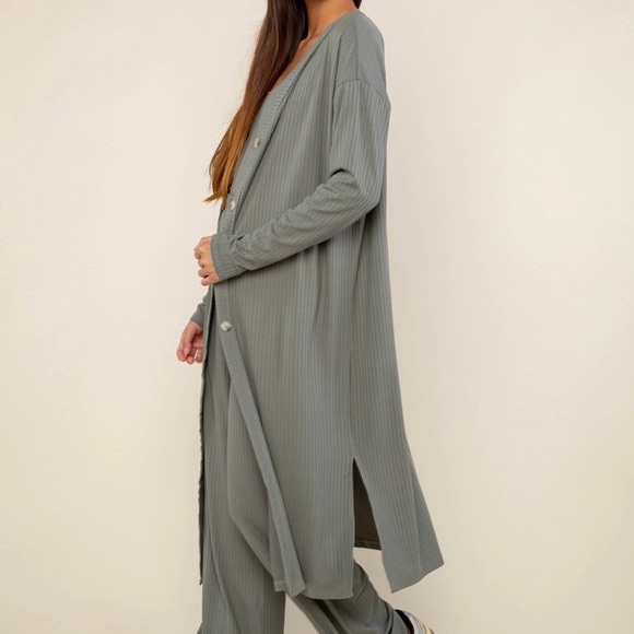 Long line rib cardigan sweater - Picture 3 of 3